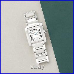 Cartier Tank Stainless Steel Watch W51002q3 Or 2302 W008765