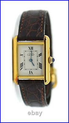 Cartier Tank Vermeil Gold Plated Sterling Silver Watch