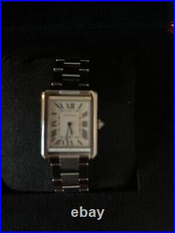 Cartier Tank White Women's Stainless Steel Bracelet Watch (with Box & Certs)