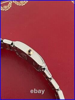 Cartier Tank White Women's Stainless Steel/Yellow Gold Bracelet Watch 2384