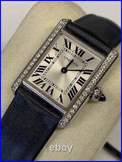 Cartier Tank must stainless steel and diamonds Women's Watch model 4322