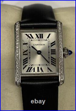 Cartier Tank must stainless steel and diamonds Women's Watch model 4322