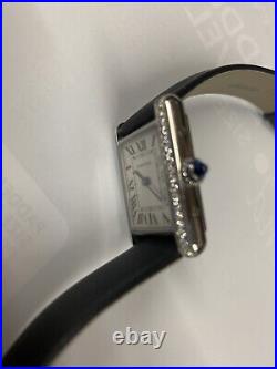 Cartier Tank must stainless steel and diamonds Women's Watch model 4322