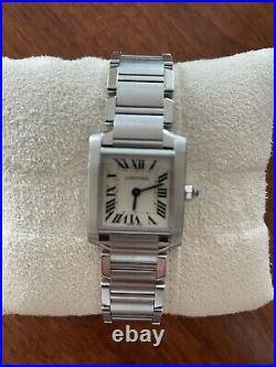 Cartier W51008Q3 Tank Francaise Stainless Steel Quartz Woman's Watch Small