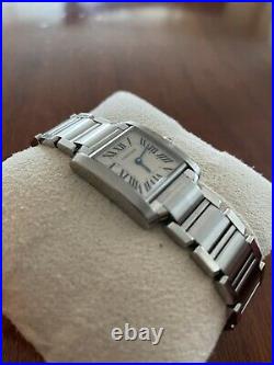Cartier W51008Q3 Tank Francaise Stainless Steel Quartz Woman's Watch Small