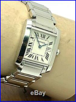 Cartier Women's Watch Tank Francaise Ref. 2465 Stainless Steel 25mm Swiss Quartz