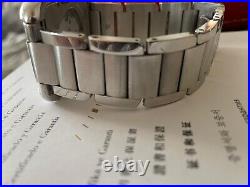 Cartier XL Tank Anglaise Silver Automatic Men's Stainless Steel Bracelet Watch