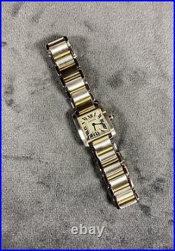 Cartier tank francaise 2300 ladies watch steel & 18ct gold