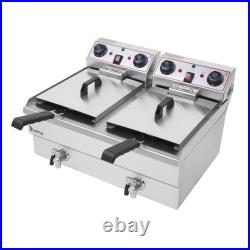 Commercial 10L/20L Electric Deep Fryer Fat Chip Single Dual Tank Stainless Steel