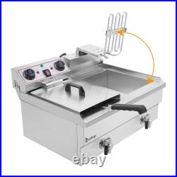 Commercial 10L/20L Electric Deep Fryer Fat Chip Single Dual Tank Stainless Steel