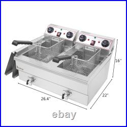 Commercial 10L/20L Electric Deep Fryer Fat Chip Single Dual Tank Stainless Steel