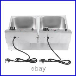 Commercial 12L Stainless Steel Double Tank Electric Deep Fat Fryer Chicken Set