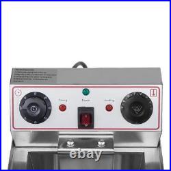 Commercial Electric Deep Fat Chip Fryer Frying Twin Tank Stainless Steel 24L