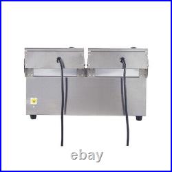 Commercial Electric Deep Fryer Dual Tank Fat Chip Fryer Stainless Steel 2x10L