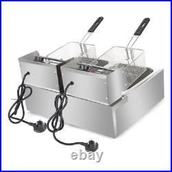 Commercial Electric Deep Fryer Fat Chip Single Dual Tank Large Stainless Steel