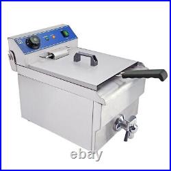 Commercial Electric Deep Fryer Fat Fry Chip Stainless Steel Single Tank 3000W