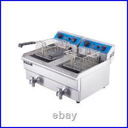 Commercial Electric Deep Fryer Single/Dual Tank Stainless Steel Fat Chip Machine