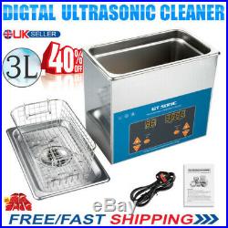 Digital Ultrasonic Cleaner Stainless Steel Ultra Sonic Bath Tank Timer&Heater 3L
