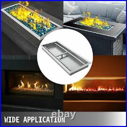 Drop-In Fire Pit Pan with Burner 32.5x12.5 Table-Top Rectangular Propane Tank