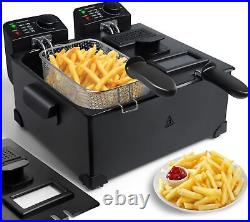 Dual Tank Deep Fat Fryer with Viewing Window, 6 Litres