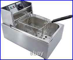 Electric Deep Fryer 10L 2500W Countertop Stainless Steel Single Tank with Lid