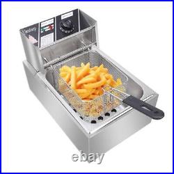 Electric Deep Fryer 2500W Stainless Steel Fat Chip Single Dual Tank Commercial
