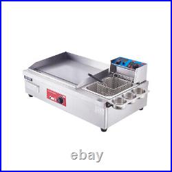 Electric Deep Fryer Commercial Food Fat Chip Tank Stainless Steel Griddle Plate