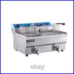 Electric Deep Fryer Stainless Steel Commercial Dual Tank Fat Chip Frying Basket
