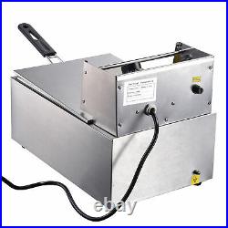 Electric Deep Fryer Stainless Steel Fat Chip Commercial Single Tank 10L 2500W
