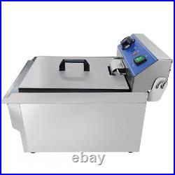 Electric Deep Fryer Stainless Steel Fat Chip Commercial Single Tank 10L 3000W