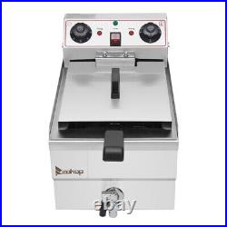 Electric Deep Fryer Stainless Steel Fat Chip Commercial Single Tank with Timer 12L