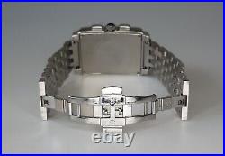 Emporio Armani AR-0142 Mens Tank Style Watch XL Chronograph S/Steel Full Set