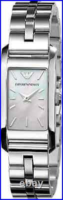 Emporio Armani Ladies Mother Of Pearl Stainless Steel Tank Watch AR0733