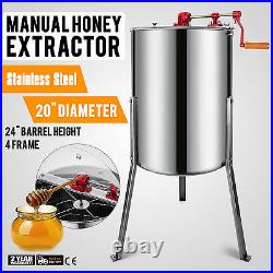 Four 4 Frame Honey Extractor Stainless Steel Drum Tank Equipment Beekeeping