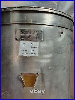 GIUSTI Stainless steel tank vessel mixing 300 litre, mobile, drain valve