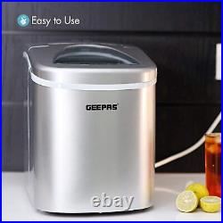 Geepas Ice Cube Maker 2.2L Tank Stainless Steel Silver