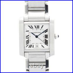 Gents Cartier Tank Francaise Guilloche Dial Stainless Steel W51002Q3
