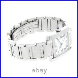 Gents Cartier Tank Francaise Guilloche Dial Stainless Steel W51002Q3