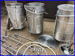 HERMS Brewing Equipment VAT INCLUDED 3 Stainless Tanks Pipes Valves & Spares