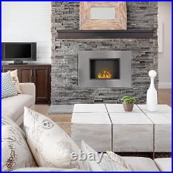 HOMCOM Wall Mounting Bio Ethanol Fireplace Heater with 1.5L Tank, Silver