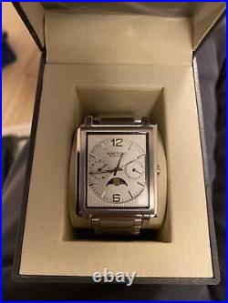 Kenneth Cole Tank Moon Dial With Subs, Dual Stainless Satin & High Polish Finish
