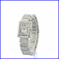 Ladies Cartier Tank Francais W59008Q3 25mm Cream Dial Stainless Steel 2002 Watch
