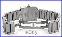Ladies Cartier Tank Francaise 2384 S. S. Diamonds Bezel Watch