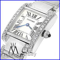 Ladies SS Cartier Tank W51008Q3 with Natural Diamonds Complete with Box & Papers