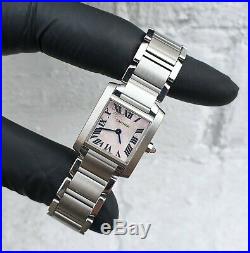 Ladies Stainless Steel Cartier Tank Francaise Rare Motif Dial