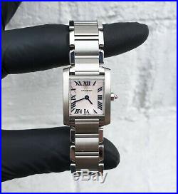 Ladies Stainless Steel Cartier Tank Francaise Rare Motif Dial
