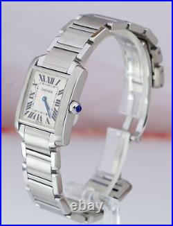 MINT Cartier Tank Francaise Mid-Size Quartz Stainless Steel Watch W51003Q3 2301