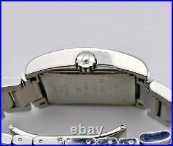 Mens Bulova Moonphase Day/Date Rectangle Tank Watch Stainless Steel Quartz 96C26