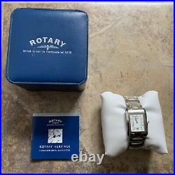Mens Rotary GB02243/01 Stainless Steel & Gold Plated Quartz Battery Tank Watch