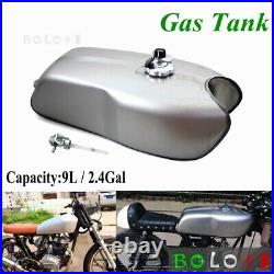 Motorcycle 9L 2.4 Gallon Vintage Fuel Gas Tank Set For Honda CG125 Cafe Racer